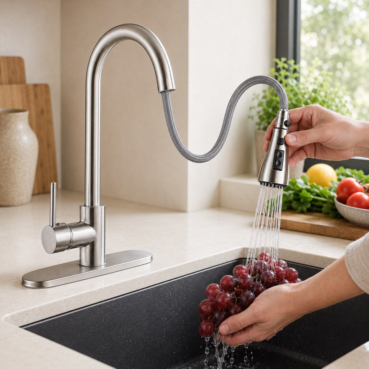 Pull-Out Kitchen Sink Faucet